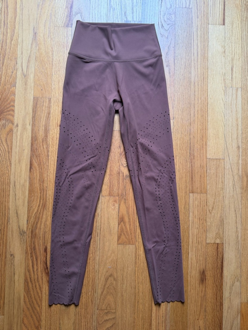 Aerie High-Waist Perforated 7/8 Leggings in Brown